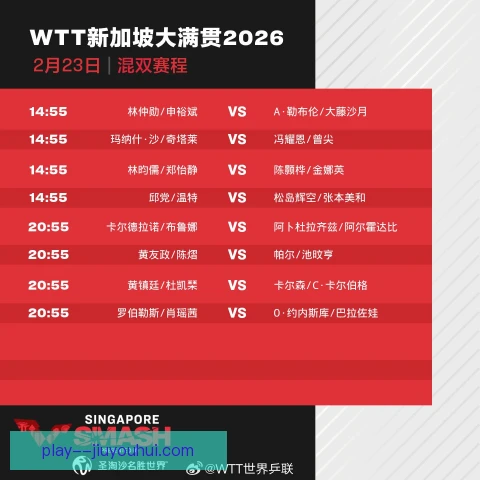 新加坡大满贯夺冠概率评估，国乒主力面临挑战
